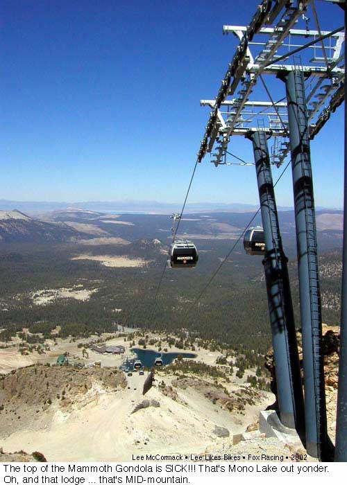 The top of the Mammoth gondola is SICK!!  That's Mono Lake out yonder.  Oh...and that lodge...that's MID mountain.